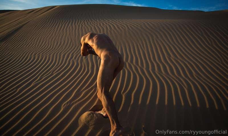Scorched earth, hot dunes, Naked and Not Afraid. One foot in..
