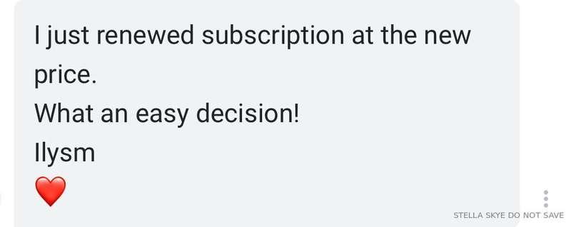 Make sure to renew so I can spoil you💕