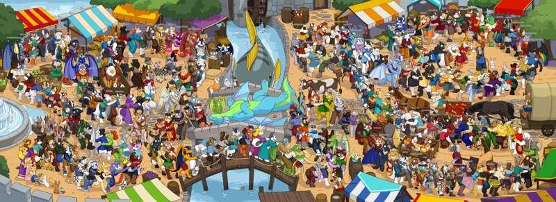S&S book 2 WIP update 9: conga line colored!