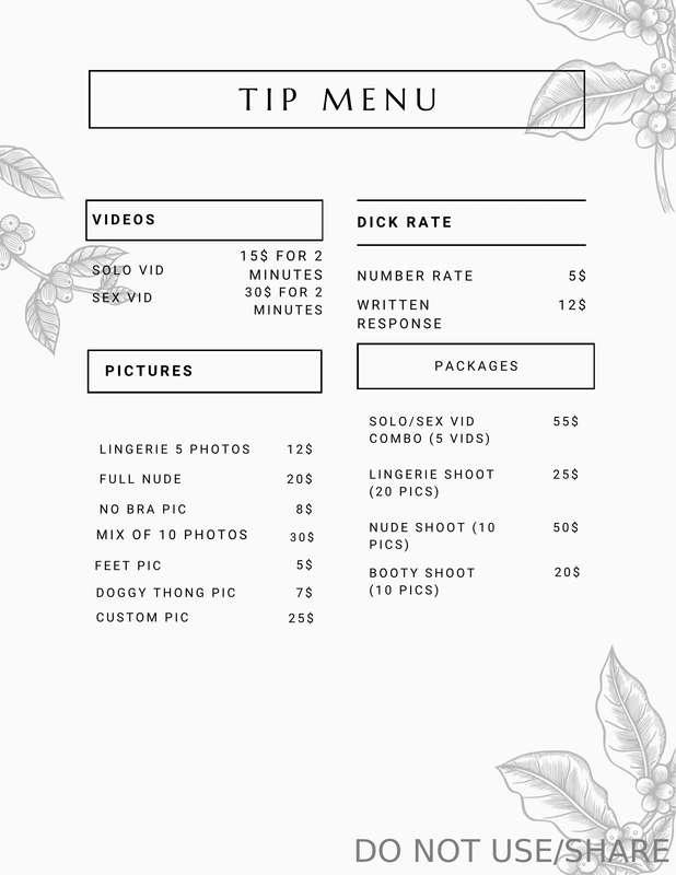 Due to popular demand here is my tip menu❤️