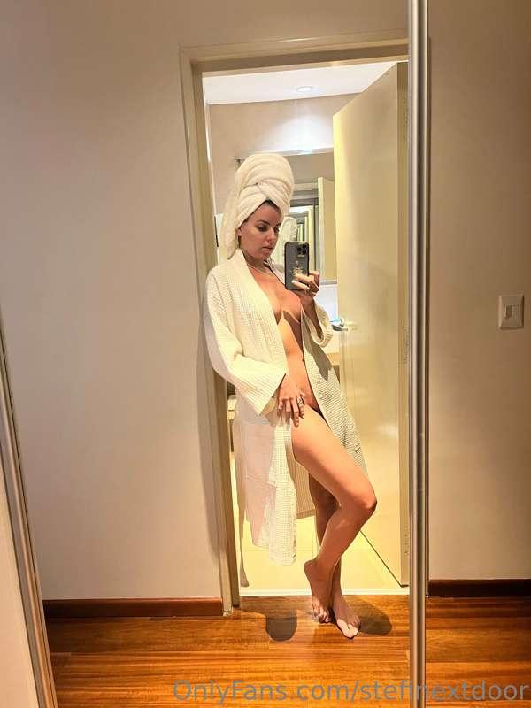 Would you like to see me without the bathrobe?