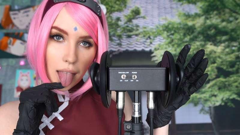 NEW ASMR VIDEO: SAKURA Slow & Fast Ear L❣cking + Ahegao! 👅