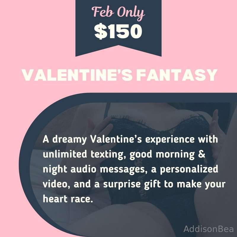 Your Valentine’s Fantasy awaits! 💜 Unlimited texting, person..