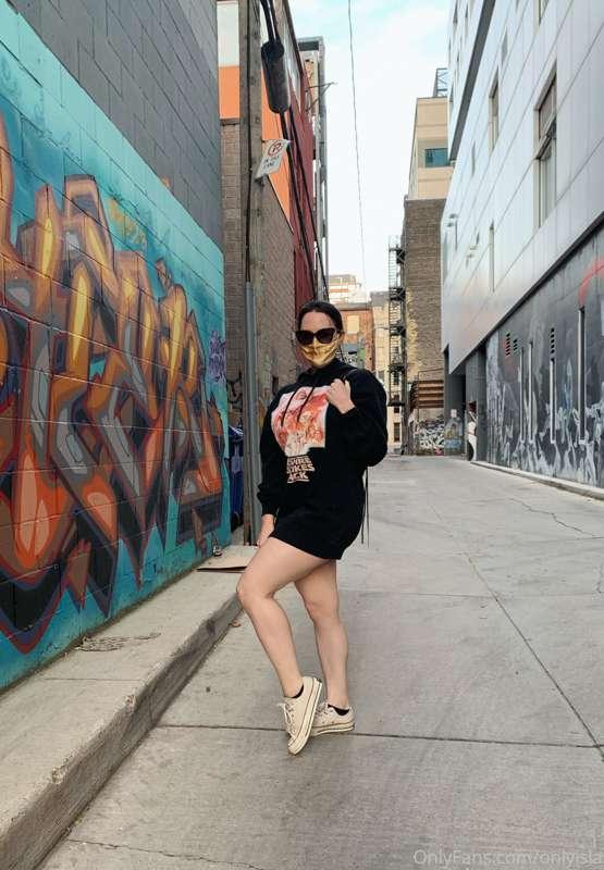 Casually wandering down alleyways.