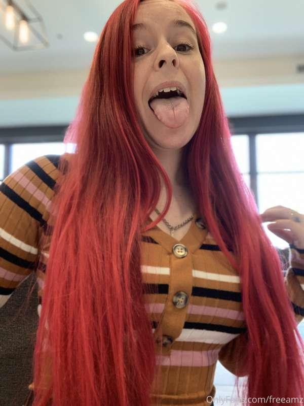 I’m out of the dress w/ cum on my tongue 👅  on my paid page ..