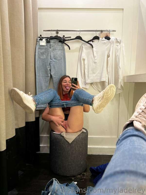 One of my biggest fantasies is getting fucked in a fitting r..