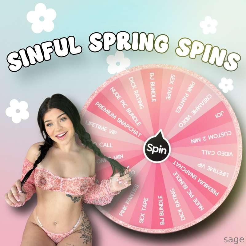 🌼 𝗦𝗜𝗡𝗙𝗨𝗟 𝗦𝗣𝗥𝗜𝗡𝗚 𝗦𝗣𝗜𝗡𝗦 🌼
𝗦𝗽𝗶𝗻 𝗺𝘆 𝗡𝗘𝗪 𝘄𝗵𝗲𝗲𝗹 𝘄𝗶𝘁𝗵 𝗡𝗘𝗪 𝗡𝗔𝗨𝗚𝗛𝗧𝗬 𝗣..