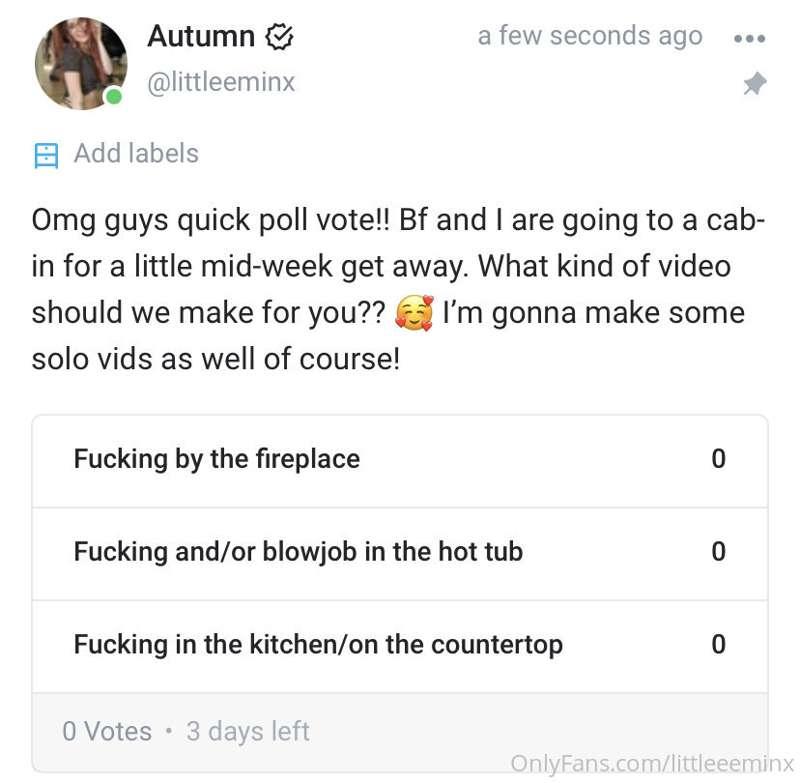 Hi hi I just posted this poll over on my VIP page!! Go sign ..