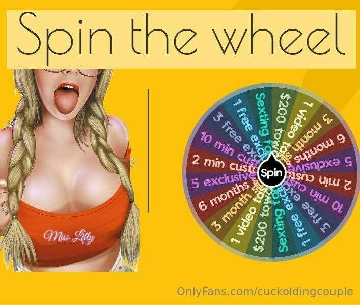 Spin the wheel ❤️
$9 for one spin
$14 for two spins 
$23 for..