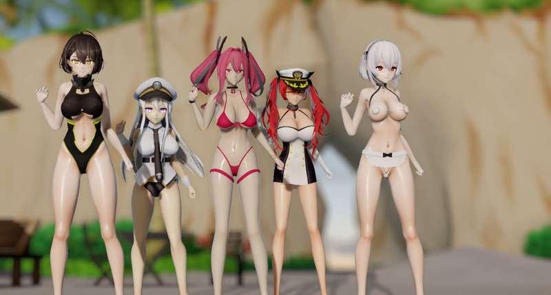 2K & FullHD【MMD R-18】 Crab Rave - Azur Lane girls 【Sirius, Baltimore, Bremerton, Enterprise, Honolulu】