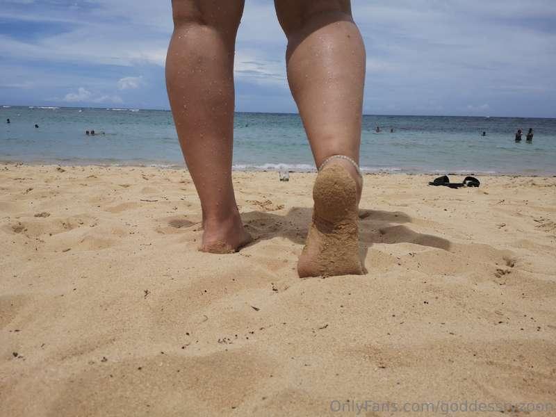 My wet, sandy feet just for you... 👣🌊  My soles are damp and..