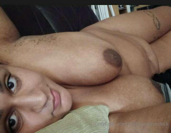 Chilling on the couch naked.