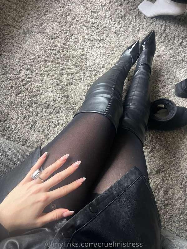 I want you to cum - just from licking My boot soles
