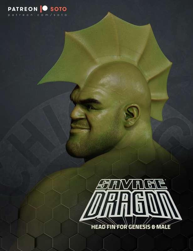 Savage Dragon Fin for Genesis 8 Male