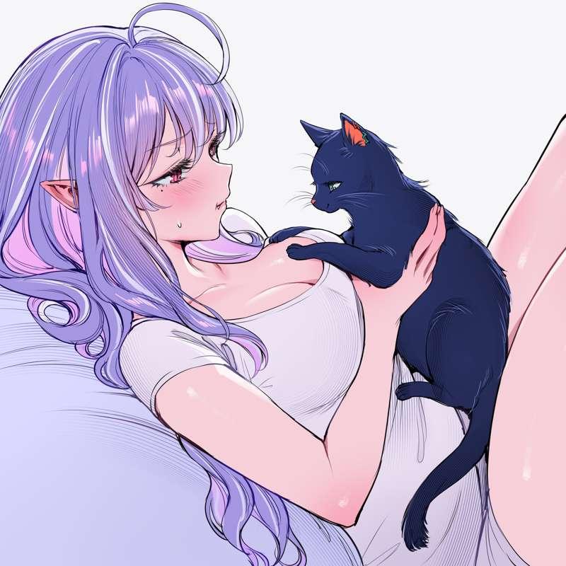 Vivian and her kitty