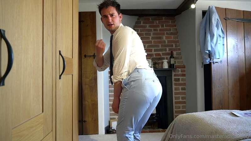 I want you to edge to my tight ass in these suit trousers. K..