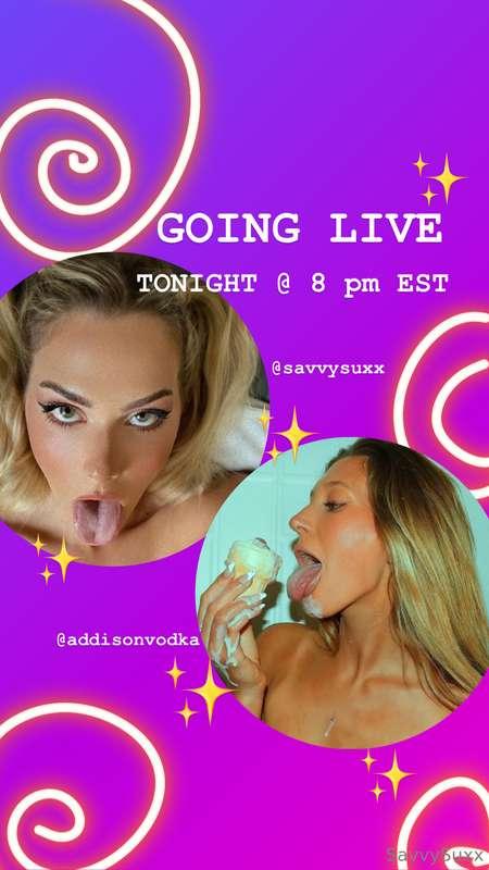 Tonight w/ @addisonvodka !!
