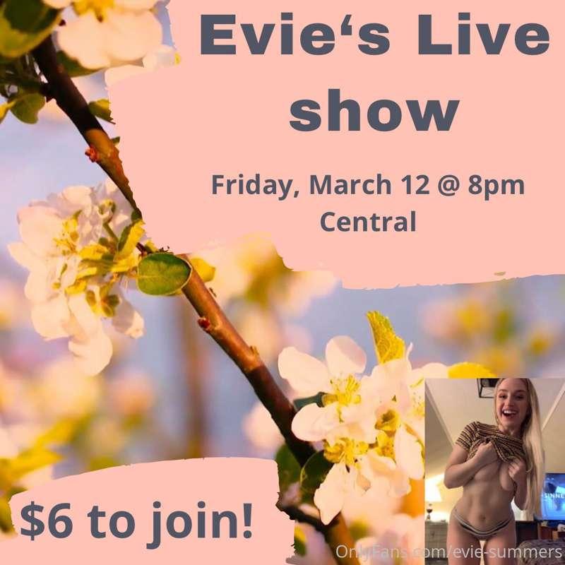 LIVE SHOW ANNOUNCEMENT! 🌷🎉🎉

I’m way overdue for a LIVE show..