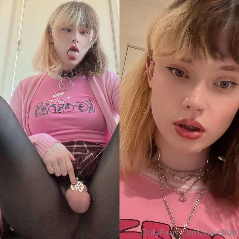 I want to be in chastity and wear your cum on my face like a..
