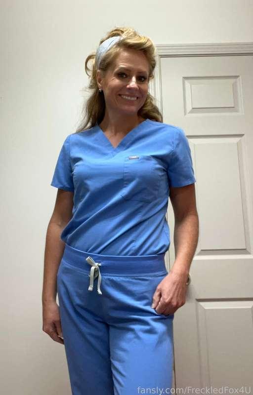 Hi everyone and happy hump day! Today under my scrubs I went a little spicy with a skimpy, strappy crotchless black panty and a black strappy bra! I really love the look of this panty. I hope you enjoy. 

And just a heads up this will be the last What I Wear to Work Wednesday for a while. I’m feeling kinda bored with it and you may be too. I will still post a mid-week shoot of some kind but it will vary from week to week. Feel free to message me with any ideas you have for the mini-shoots. See you in a few days!

FF🦊🤗😘 

#milf #scrubs #medical #nurse #medicalfetish #medfetish #crotchless #panty #atwork #lingerie