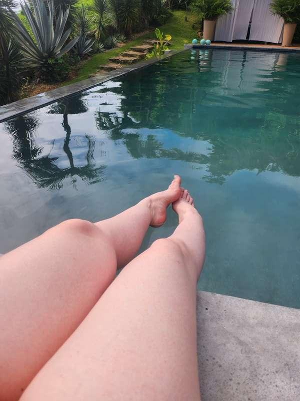 For my feet fans 👣🌴🌊Swim the length of the pool 15 times to ..