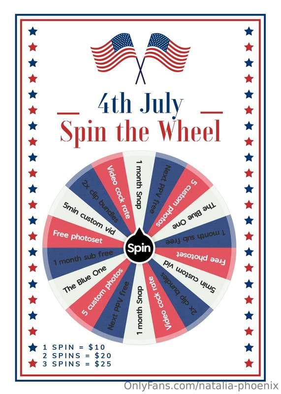 It's your last day to spin the wheel for Independence Day, s..