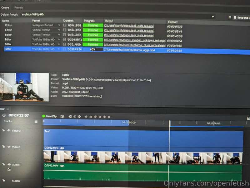 This is just encoding. When it finishes in an hour or so, I'..
