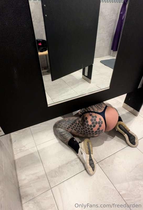 You walk into the stall and you see this, what are you gonna..