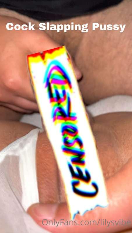 🔓Tip $3 to unlock teaser clip. 🍆 Cock Slapping Pussy. I love..
