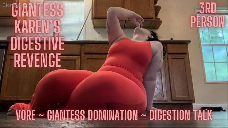 GIANTESS KAREN'S DIGESTIVE REVENGE  A tiny food-service work..