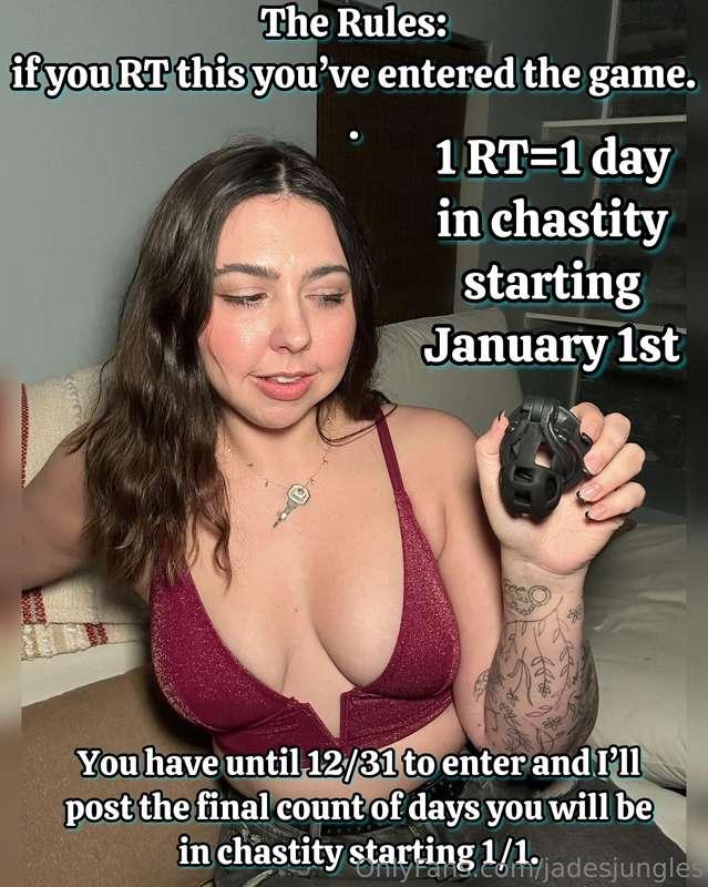 Let’s play a game to determine your chastity sentence in the..
