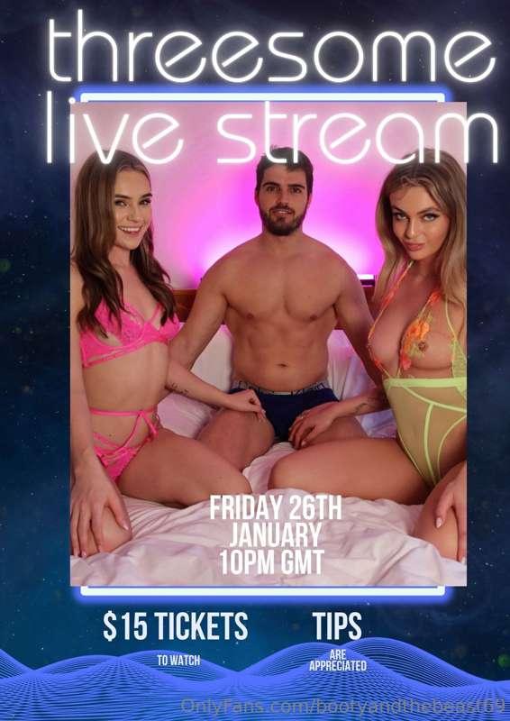 ***THREESOME LIVE STREAM***

**We are super excited to annou..