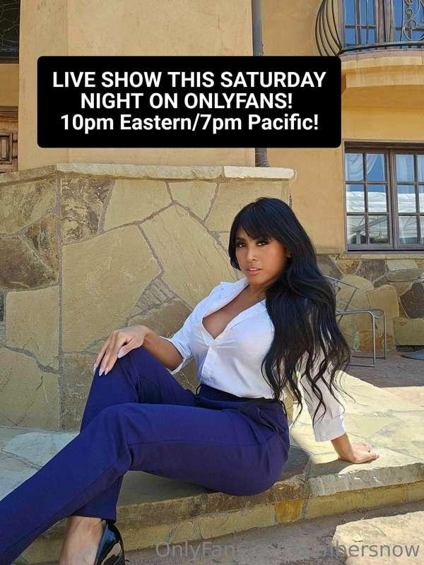 LIVE SHOW THIS SATURDAY NIGHT!!  Exclusive for all of you :)..