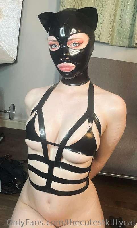Latex cat hood from bright & shiny 🖤 which one is your favou..