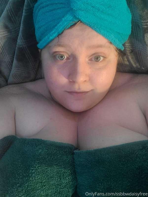 Having a bit of post shower fun! More like a towel strip tea..