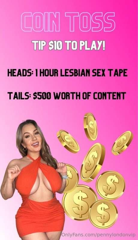 Let’s play! 🪙 Heads or tails? Tip $10 to flip my coin and wi..