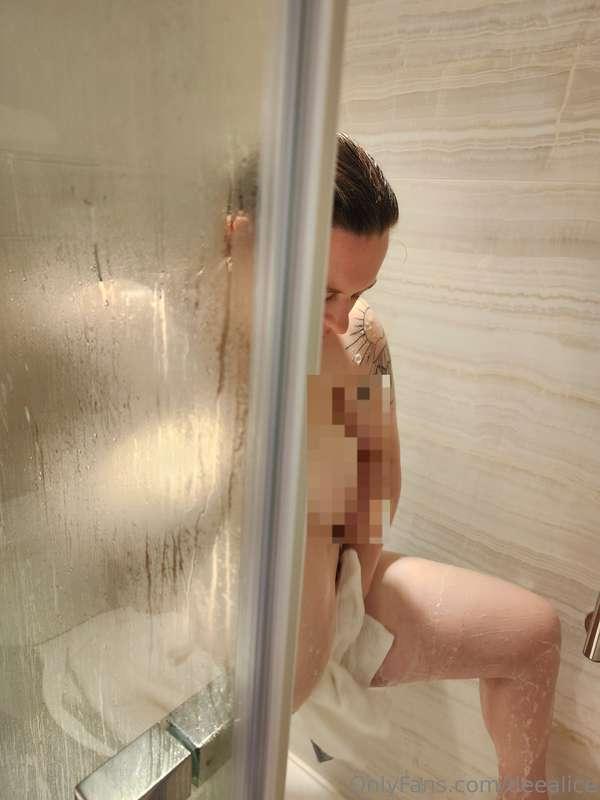 Trying to sneak into the shower again, huh? 😘