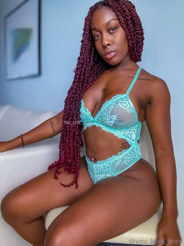 I look stunning in this blue lingerie set, but you're gonna ..