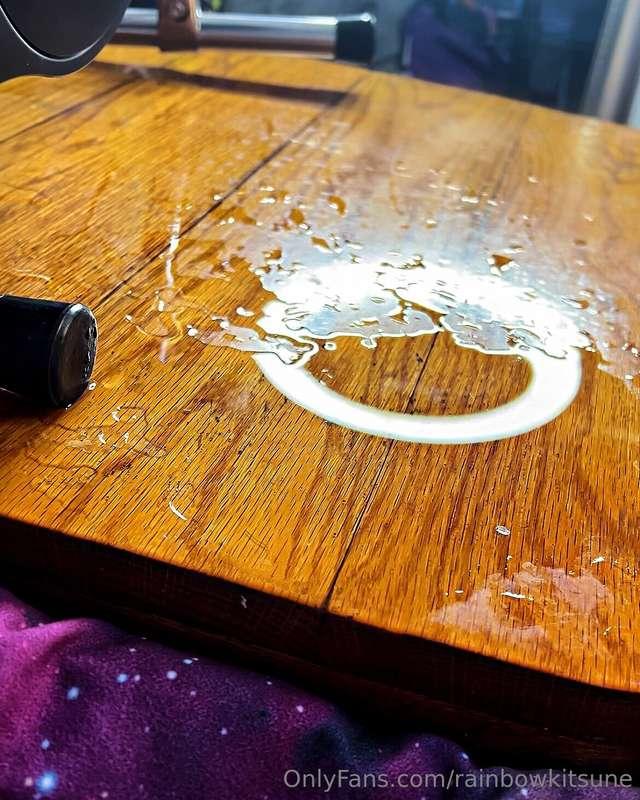 The dynamic duo have made puddles on the table that the fuck..