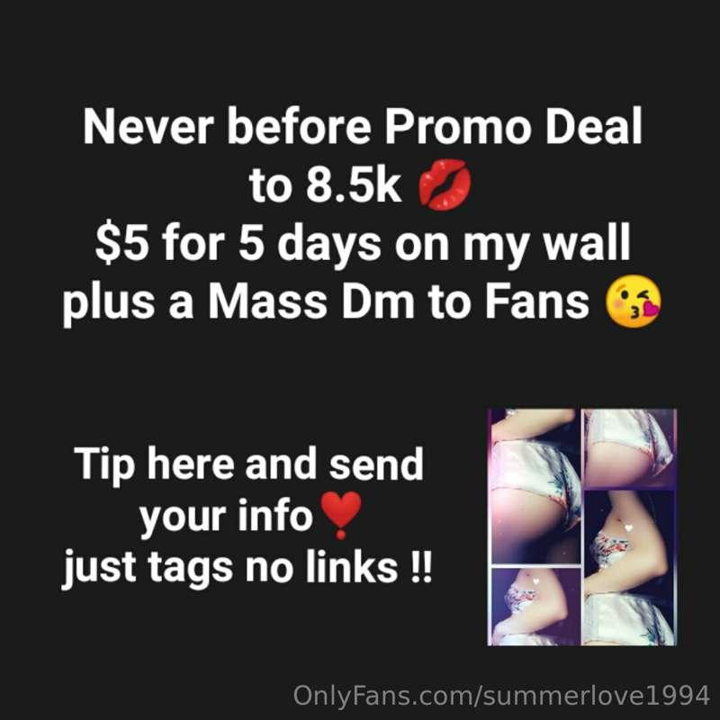 $5 for 5days on my wall (8.5k) 💋 
Plus a Mass Dm to fans lis..