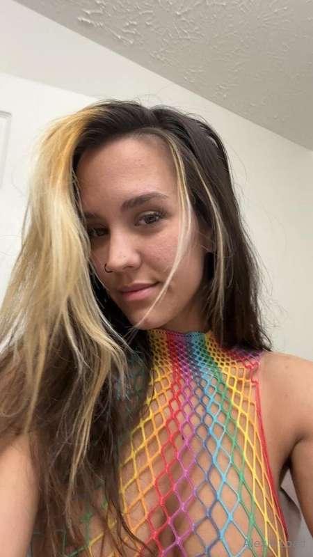 I love the rainbow fishnet dress! It's been a while since I ..