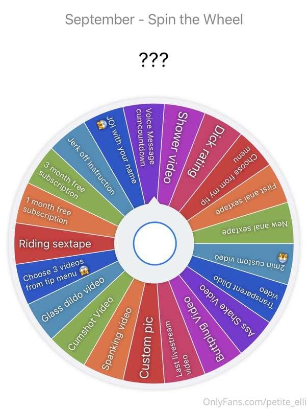 SEPTEMBER - Spin the Wheel 😱 
1 Spin - 15$
2 spins - 28$
3 s..