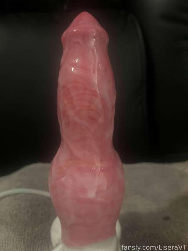 Here's the aftermath pic of the dildo I used on stream tonight! Was I a good cumslut for you? &gt;~&lt;♥