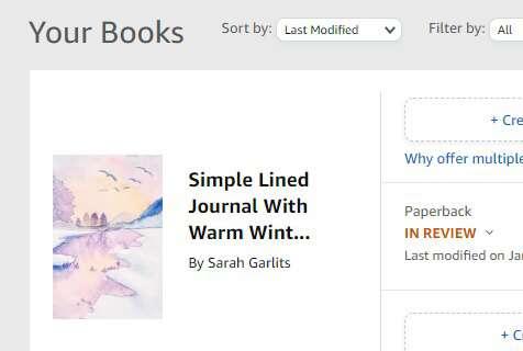 Just submitted my 1st simple lined paperback journal to Amaz..