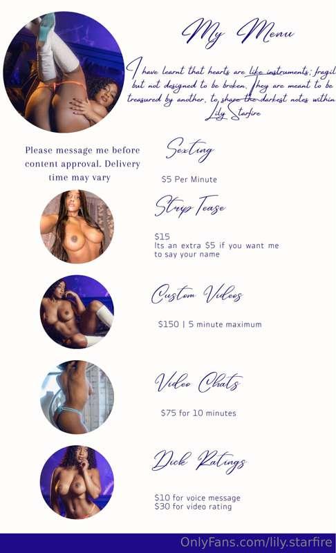 My menu for you babes🤭❤️‍🔥