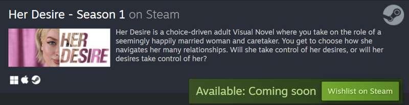 Her Desire Season 1 on Steam!