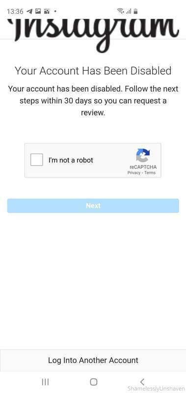 Ugh - I only had this account for 1 month! No more insta for..