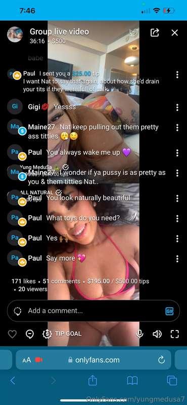 I went live with my fav girl crush @natrlxx for 40mins, full..