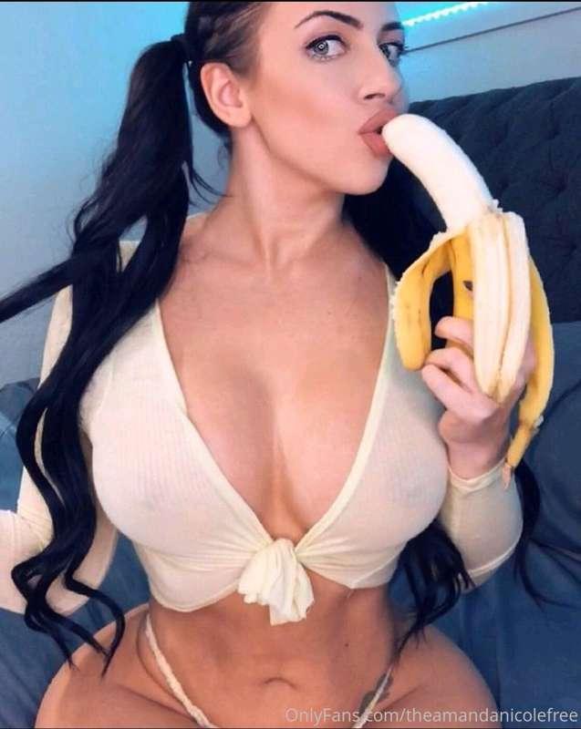 ### **DM** me a 🍌 
if I should shove this entire banana down..