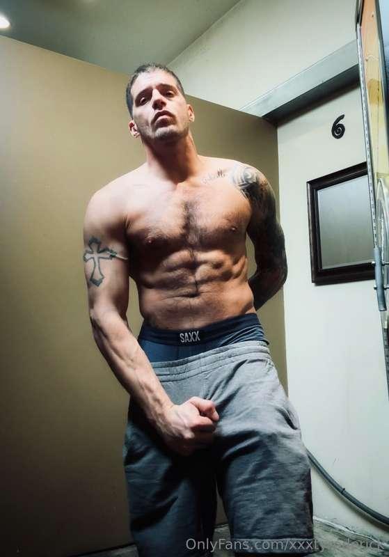 Today was a hard day at the gym, now I notice that my abs ar..